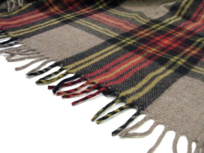 画像1: 1970's~ Check Pattern Wool Blanket  made in India  137.5cm x 153cm