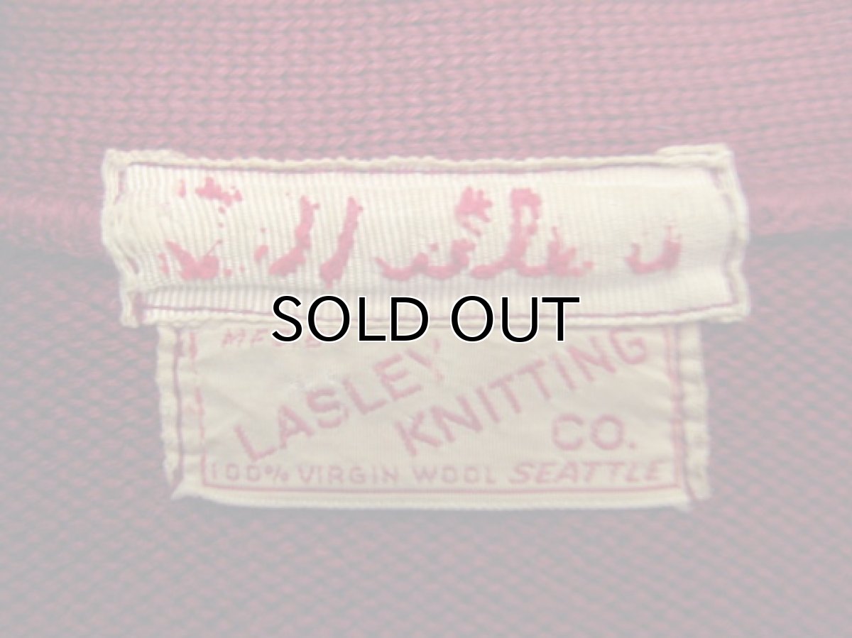 画像5: 1950's "LASLEY KNITTING CO." Lettered Cardigan BURGUNDY size M (表記 なし) (5)