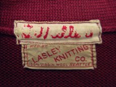 画像5: 1950's "LASLEY KNITTING CO." Lettered Cardigan BURGUNDY　size M (表記 なし) (5)