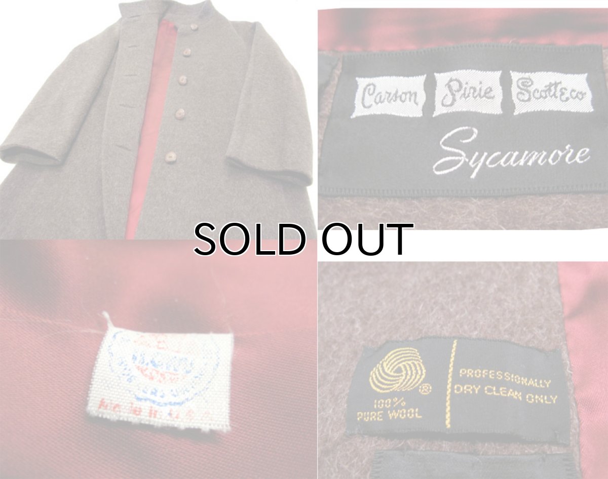 画像4: 1970-80's "Sycamore" Stand Collar Single Wool Coat  size S  (表記 無し) (4)