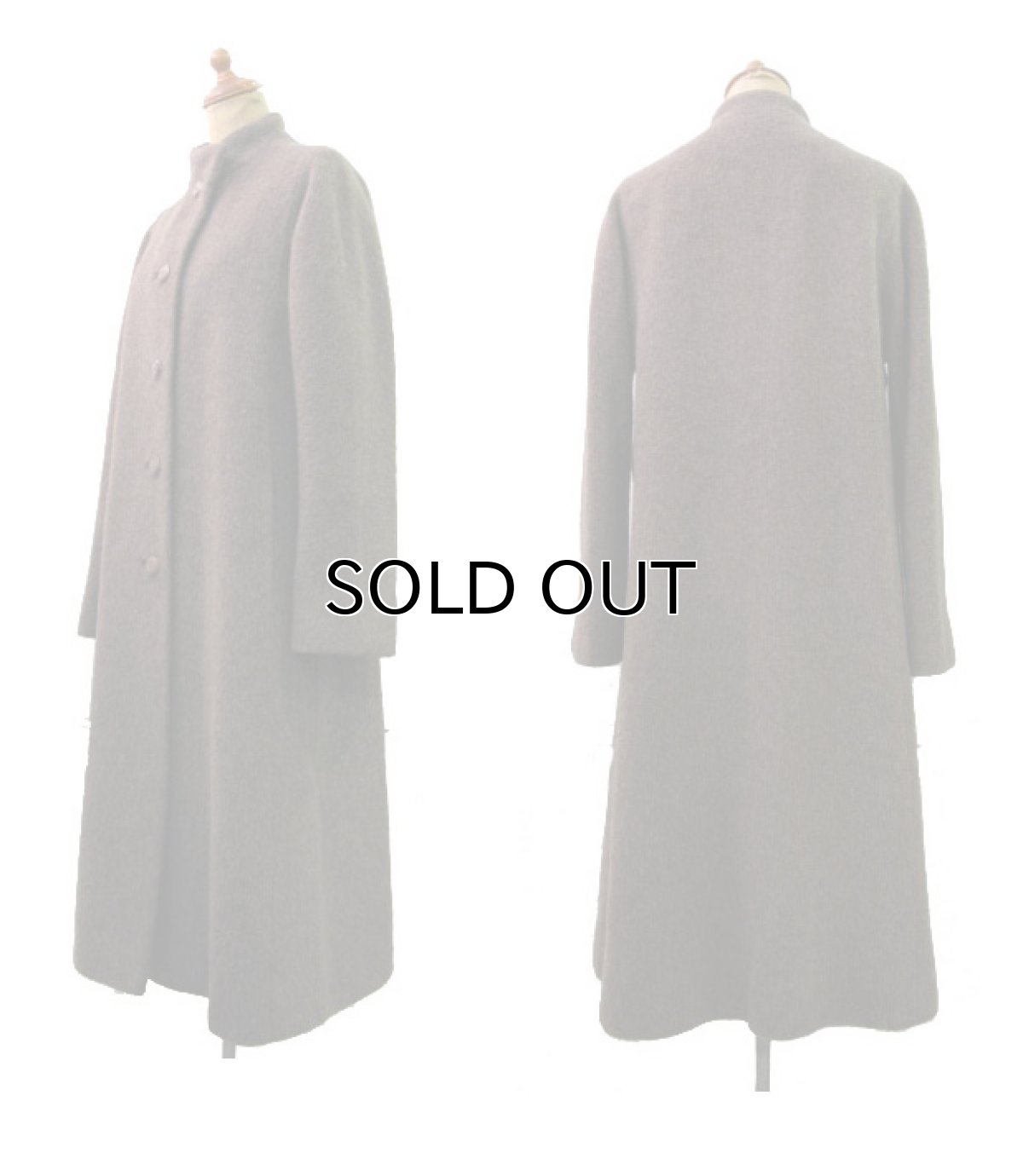 画像2: 1970-80's "Sycamore" Stand Collar Single Wool Coat  size S  (表記 無し) (2)