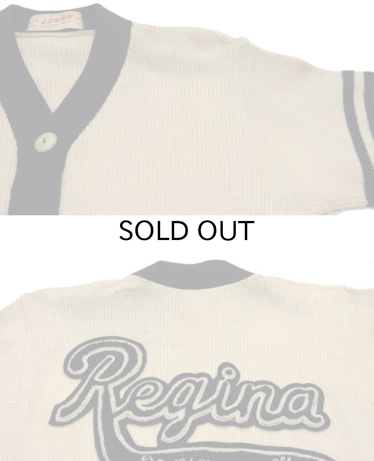 画像5: 1950's "LOGAN" Lettered Cardigan  NATURAL X BLACK　size S (表記 なし) (5)