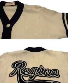 画像5: 1950's "LOGAN" Lettered Cardigan  NATURAL X BLACK　size S (表記 なし) (5)