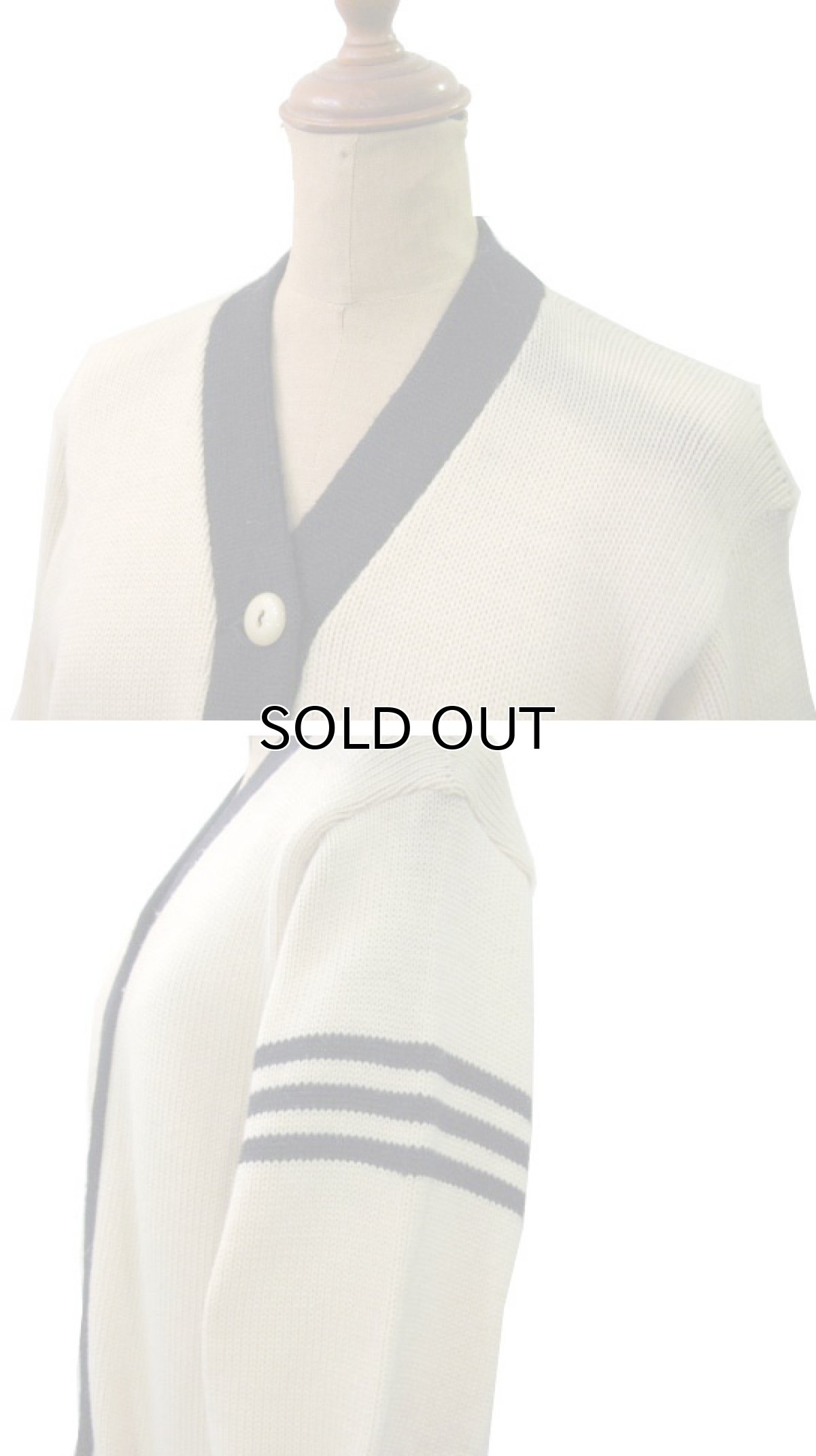 画像3: 1950's "LOGAN" Lettered Cardigan  NATURAL X BLACK　size S (表記 なし) (3)