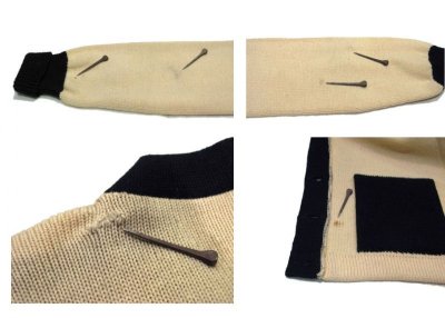 画像3: 1950's "LOGAN" Lettered Cardigan  NATURAL X BLACK　size S (表記 なし)