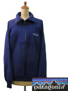 画像1: 1980's "Patagonia" Half Zip Fleece Pullover　"デカタグ"   NAVY　size L (表記 L) (1)