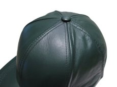 画像1: 1990's GREEN FAKE LEATHER CAP　DEAD STOCK (1)