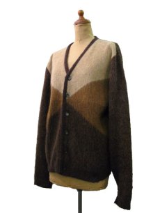 画像2: 1960's "Finecraft" Mohair Cardigan  BROWN　size S - M (表記 M) (2)