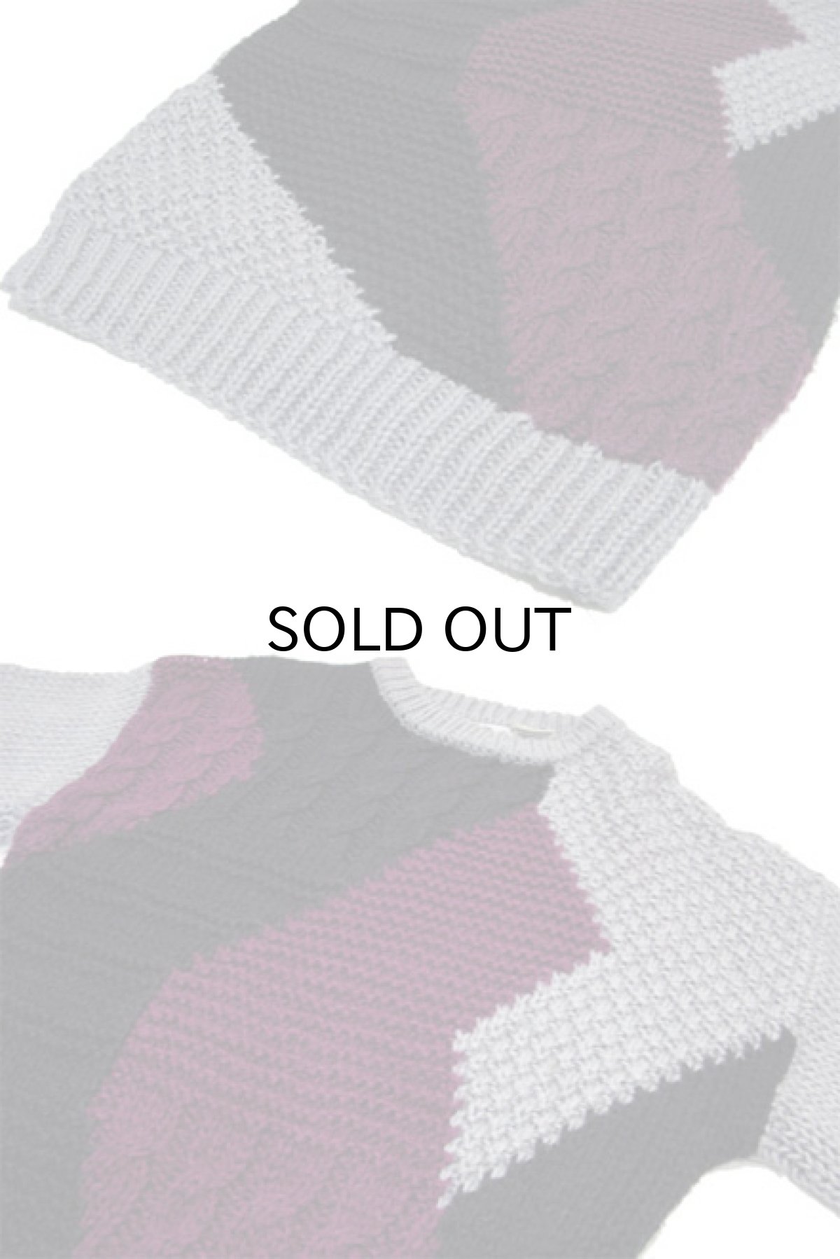 画像4: 1980's "FORUM" Design Pullover Sweater  GREY/BLACK/PURPLE　size L (表記 M) (4)