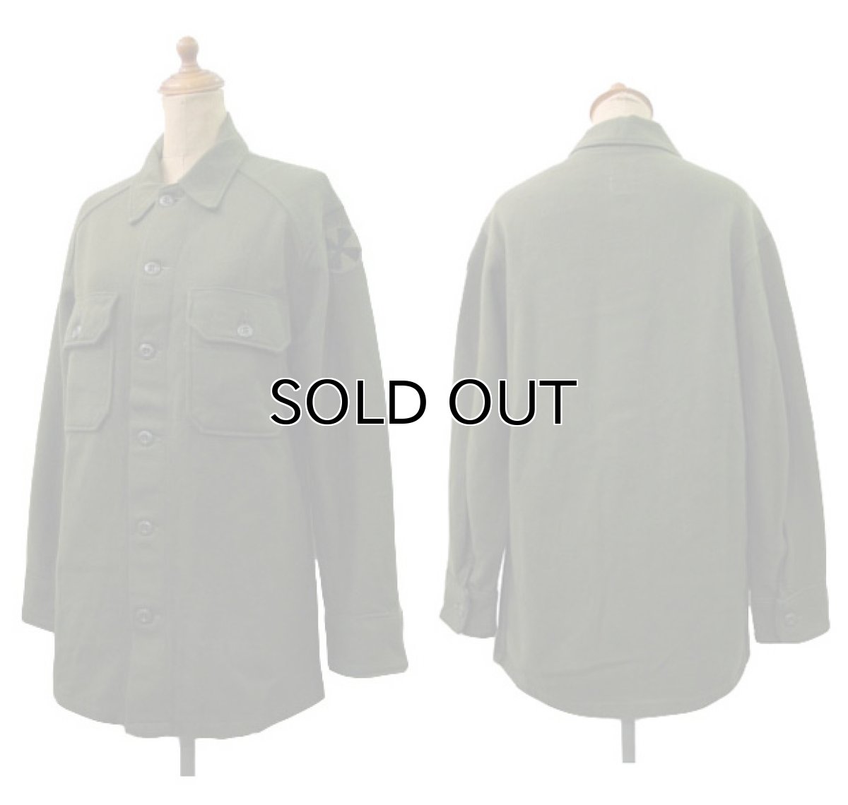 画像2: 1970's "US Military" Wool/Nylon Field Shirts 　size S - M  (表記 Small) (2)