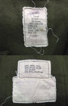 画像5: 1970's "US Military" Wool/Nylon Field Shirts 　size S - M  (表記 Small) (5)