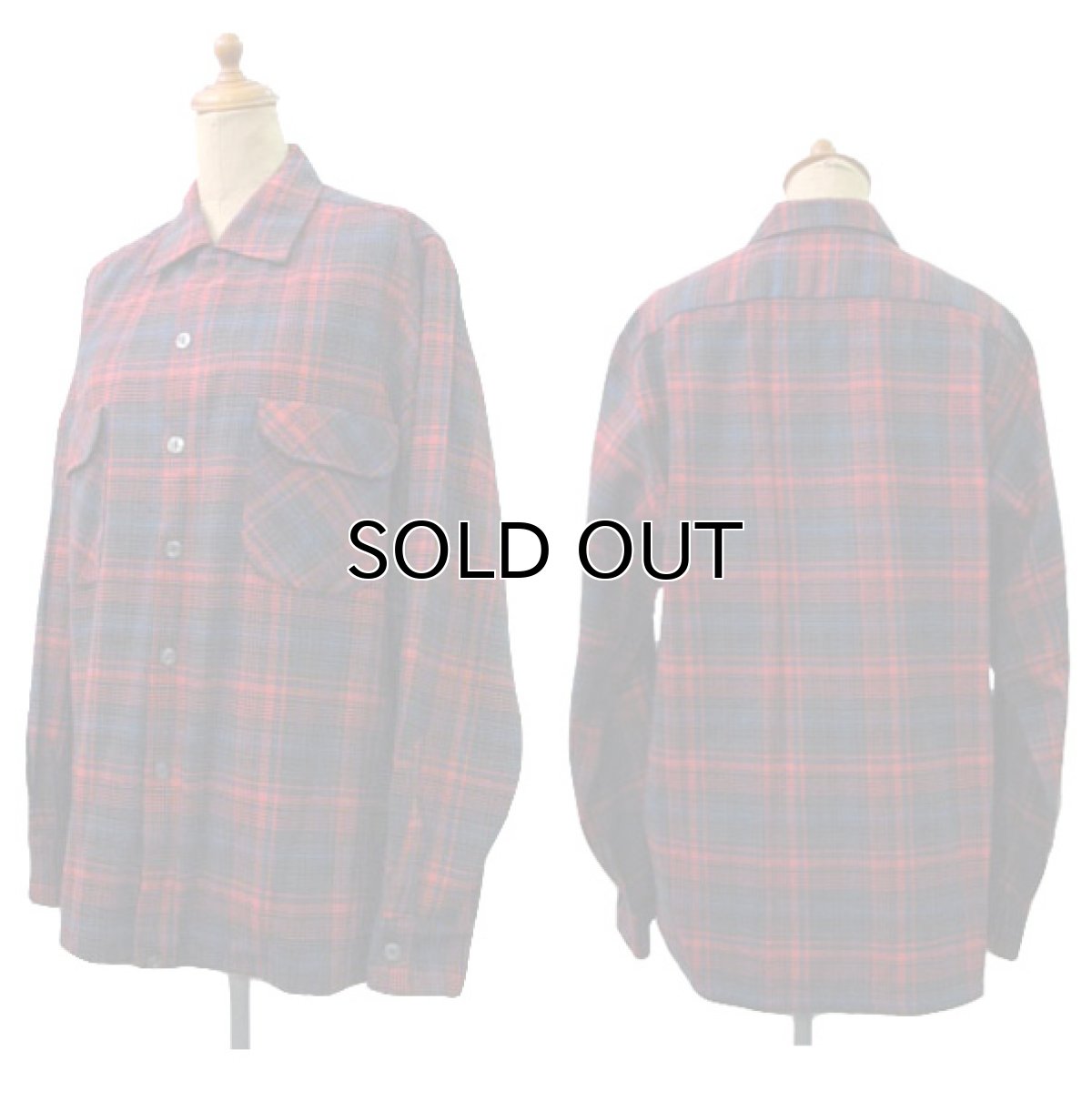 画像2: 1960's "Sportsman" Wool Check Shirts size M  (表記 M) (2)