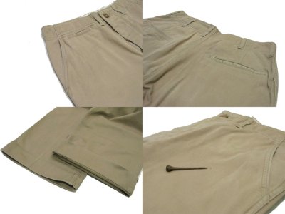 画像1: 1950's US ARMY 45-KHAKI Chino Trousers　size w 29 inch (表記 30 x 32)