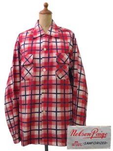 画像1: 1950-60's "Nelson Paige" Print Flannel Shirts 　DEAD STOCK　size M - L  (表記 M 15 1/2) (1)