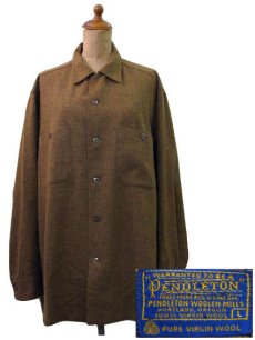 画像1: 1960's "Pendleton" L/S Wool Shirts  MUSTERED　size L  (表記 L) (1)