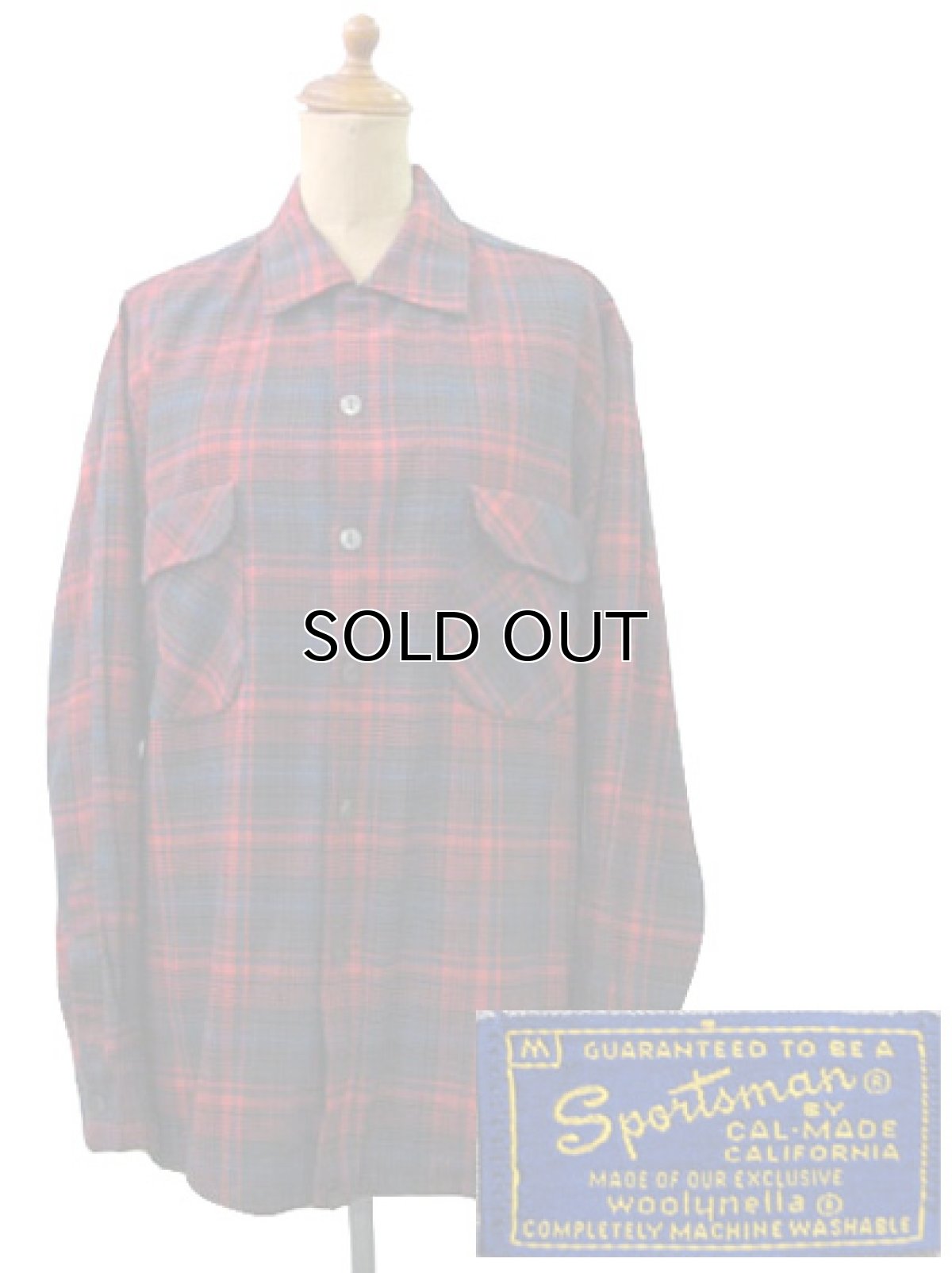 画像1: 1960's "Sportsman" Wool Check Shirts　size M  (表記 M) (1)