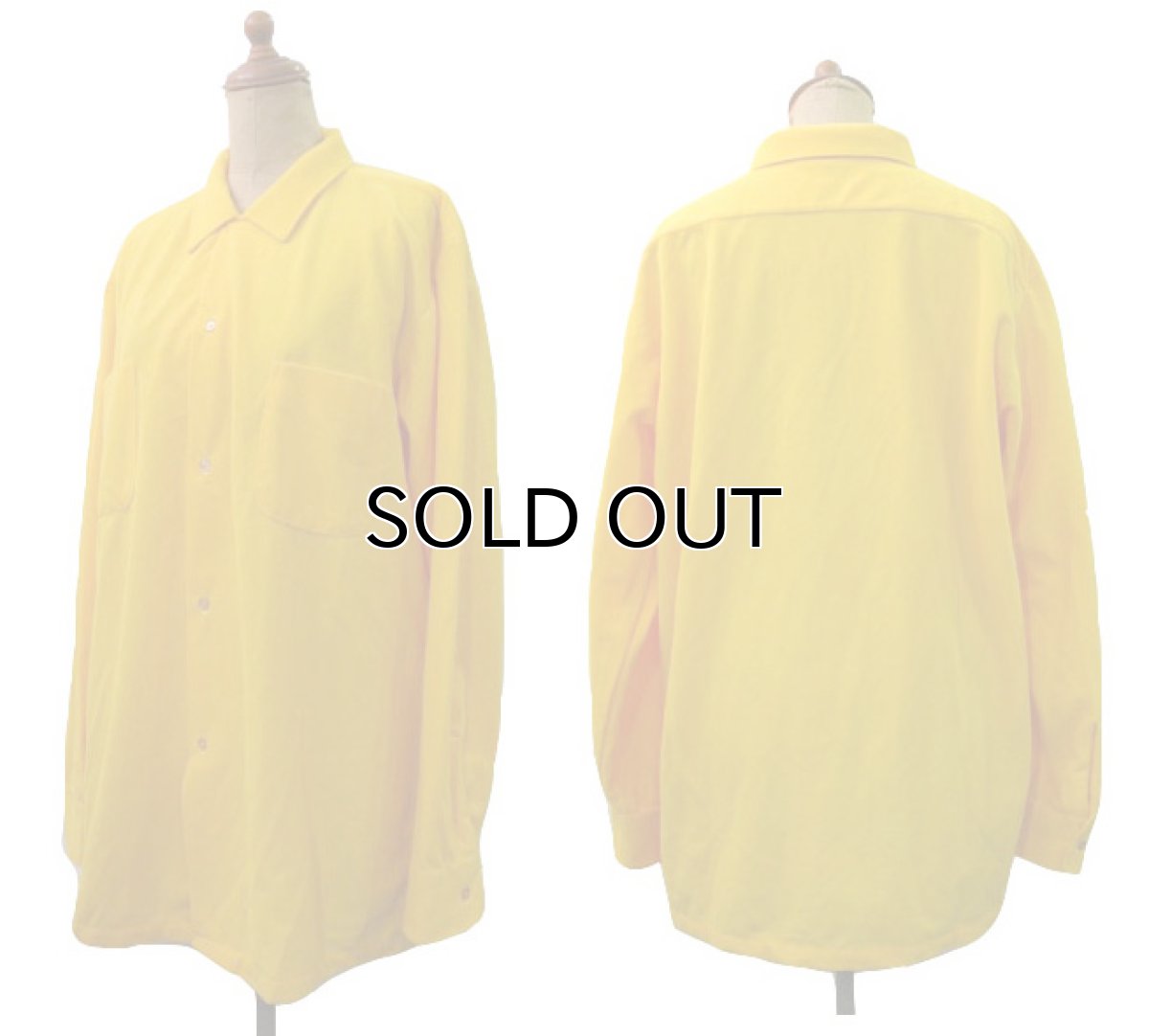 画像2: 1960's "SKYSCRAPER" Polyester Box Shirts  Yellow DEAD STOCK - one wash  size L (表記 XL) (2)