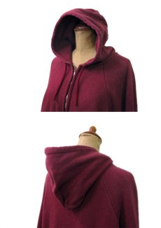 画像3: 1980's "IM SPORTS" Double Face Zip Up Sweat Parka  BURGUNDY　size M - L  (表記 L) (3)