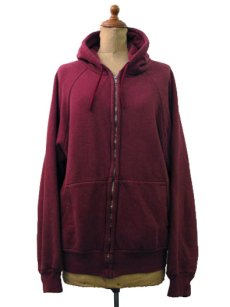 画像1: 1980's "IM SPORTS" Double Face Zip Up Sweat Parka  BURGUNDY　size M - L  (表記 L) (1)