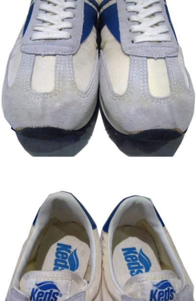 画像1: 1970's "KEDS" Running Shoes DEAD STOCK　WHITE / BLUE　size 11 (29cm)