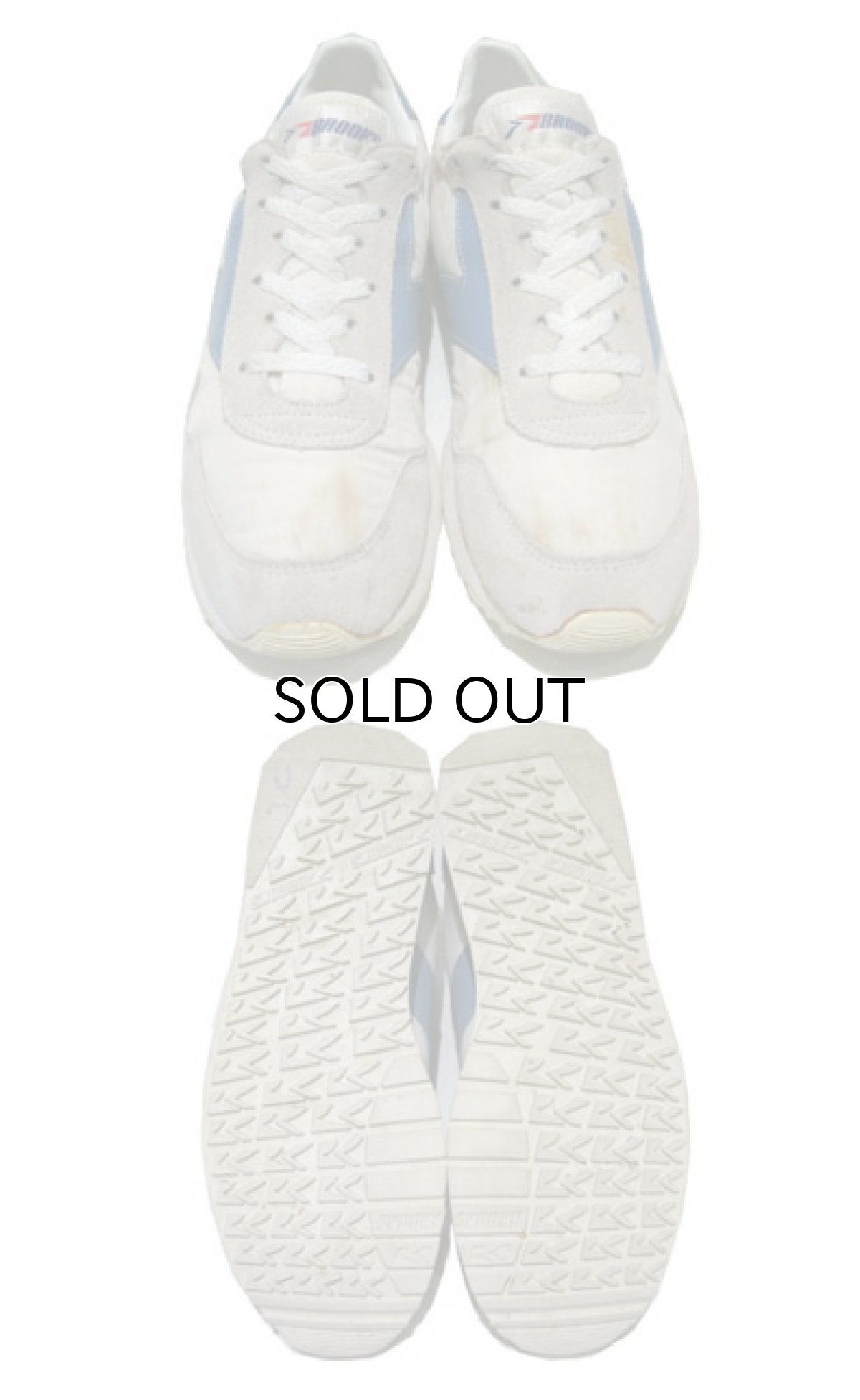 画像2: 1980's "BROOKS" Running Shoes  WHITE / SAX BLUE size W's 10 (26.5 ~ 27cm) (2)