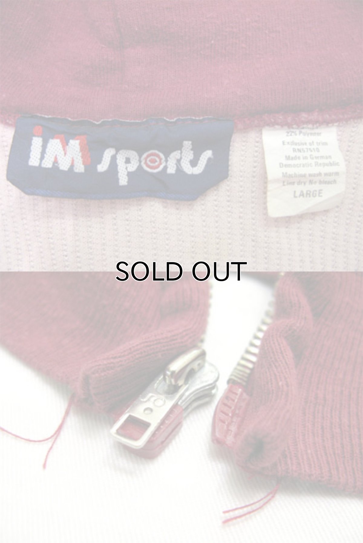画像4: 1980's "IM SPORTS" Double Face Zip Up Sweat Parka  BURGUNDY　size M - L  (表記 L) (4)
