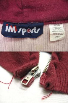 画像4: 1980's "IM SPORTS" Double Face Zip Up Sweat Parka  BURGUNDY　size M - L  (表記 L) (4)