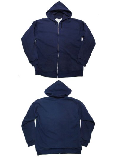 画像1: 1970's~ Double Face Zip Up Sweat Parka  NAVY　size M (表記 無し)