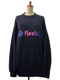 画像1: ~1990's "Reebok"  Sweat Shirts  BLACK　size L - XL (表記 不明) (1)