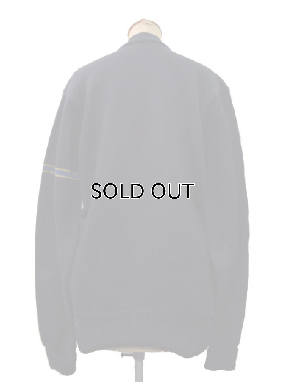 画像2: 1950's "Dahen" V-NECK Lettered Pullover Sweater  NAVY/Blue+Yellow LINE　size M (表記 不明) (2)