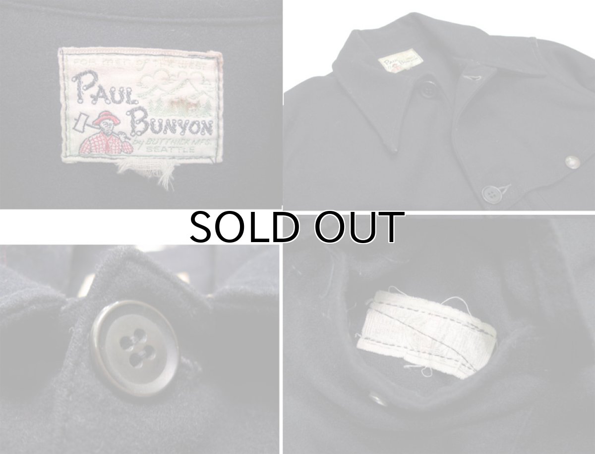 画像4: 1940's "Paul Bunyon" Single Mackinaw Heavy Wool Shirts DARK NAVY size S - M  (表記 なし) (4)