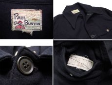 画像4: 1940's "Paul Bunyon" Single Mackinaw Heavy Wool Shirts　DARK NAVY　size S - M  (表記 なし) (4)