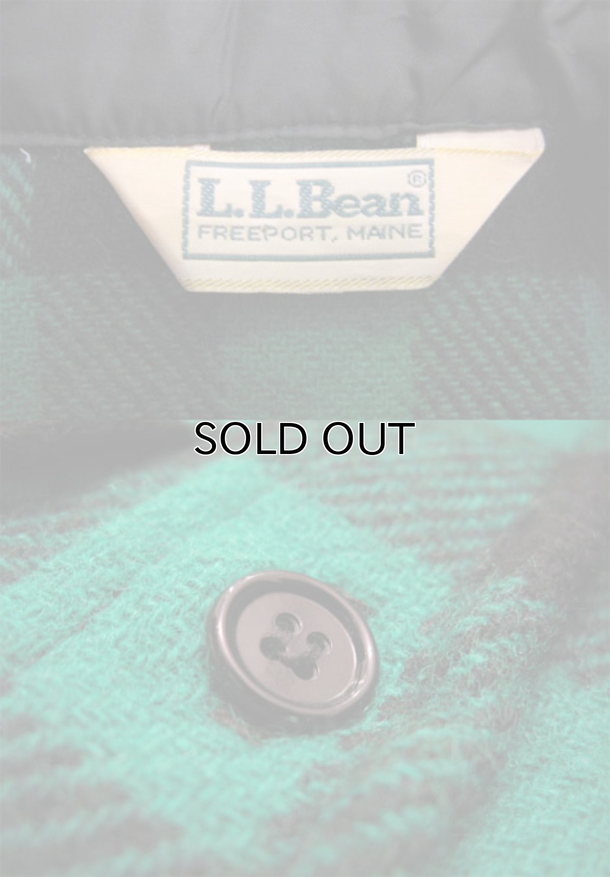 画像5: 1970's "LL Bean" Buffalo Check Wool CPO Shirts　GREEN/BLACK　size S  (表記 なし) (5)