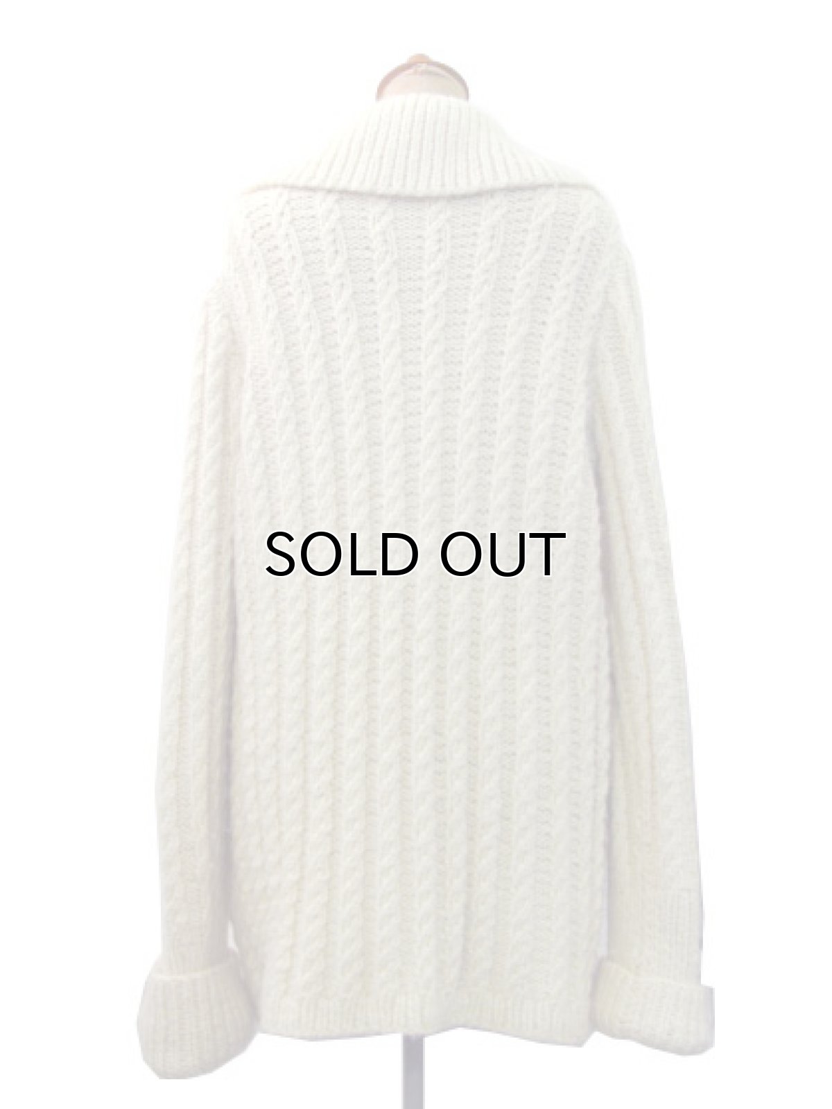 画像2: Europe Double Breasted Fisherman's Cardigan　size M (表記 なし) (2)