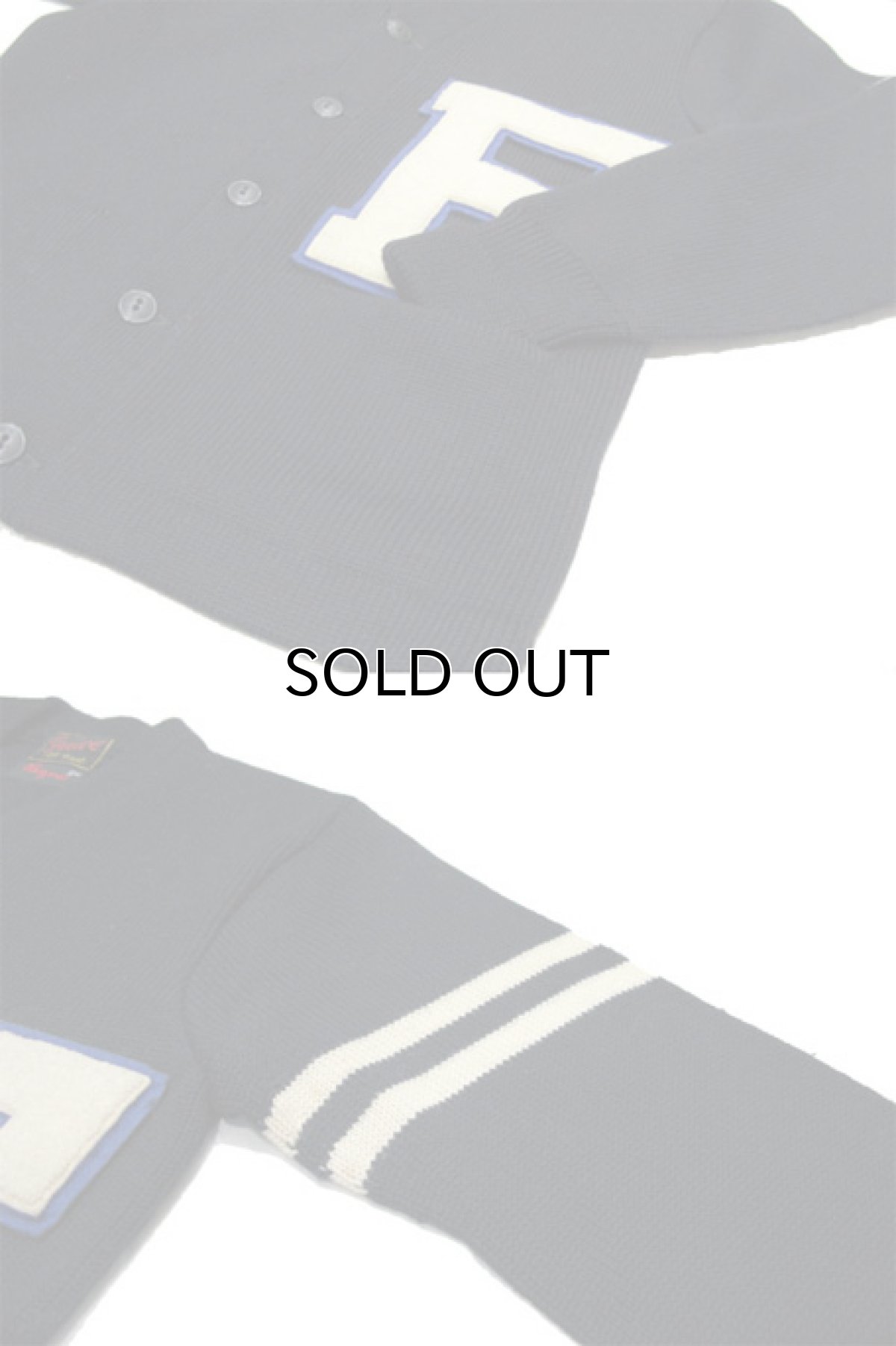 画像3: 1950's "GREWE" Lettered Cardigan  NAVY/WHITE LINE　size S - M (表記 L) (3)