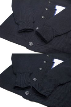 画像4: 1950's "GREWE" Lettered Cardigan  NAVY/WHITE LINE　size S - M (表記 L) (4)