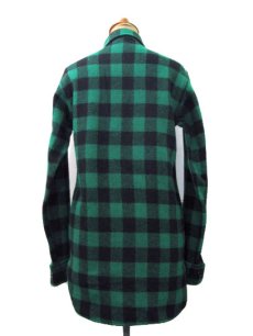 画像2: 1970's "LL Bean" Buffalo Check Wool CPO Shirts　GREEN/BLACK　size S  (表記 なし) (2)