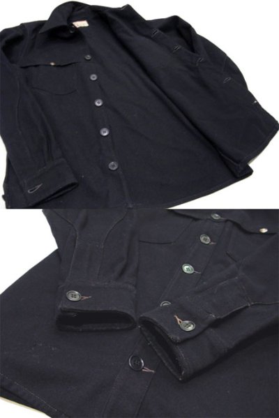 画像1: 1940's "Paul Bunyon" Single Mackinaw Heavy Wool Shirts　DARK NAVY　size S - M  (表記 なし)