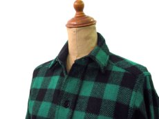 画像3: 1970's "LL Bean" Buffalo Check Wool CPO Shirts　GREEN/BLACK　size S  (表記 なし) (3)