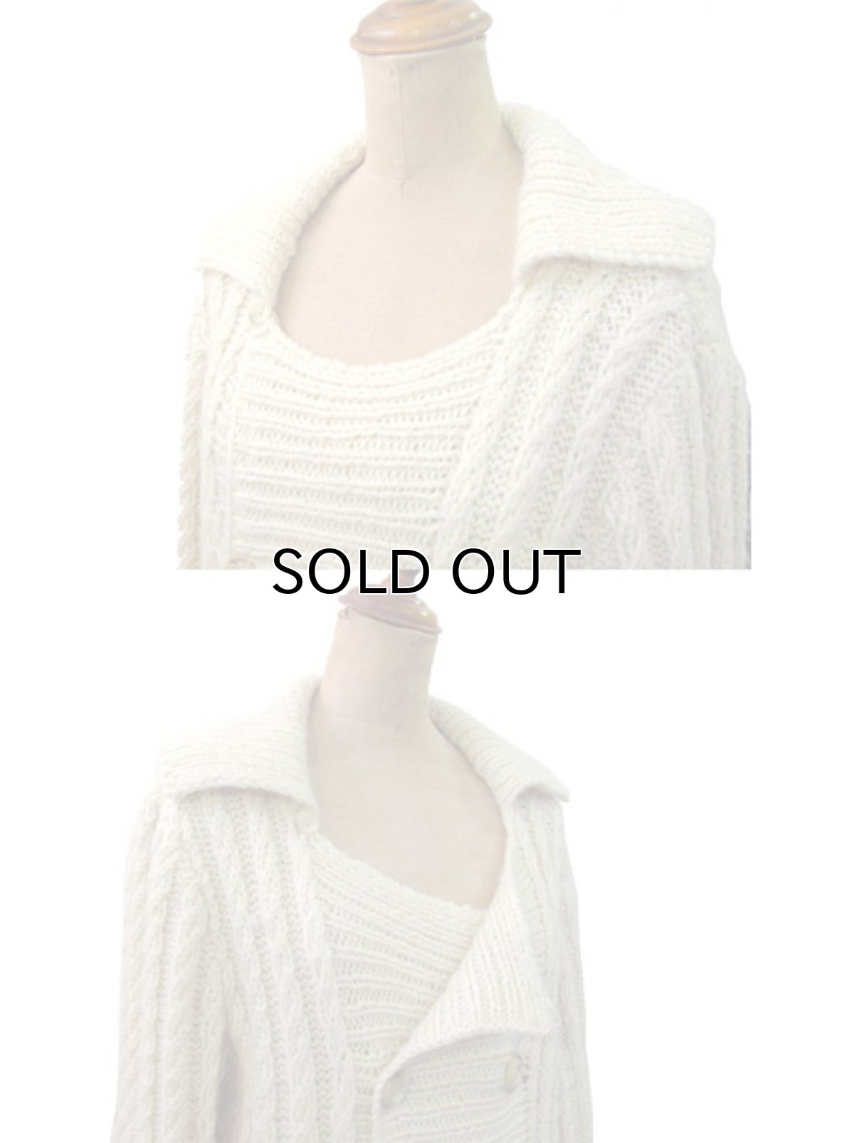 画像3: Europe Double Breasted Fisherman's Cardigan　size M (表記 なし) (3)