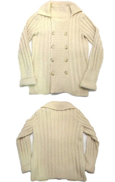 画像1: Europe Double Breasted Fisherman's Cardigan　size M (表記 なし)