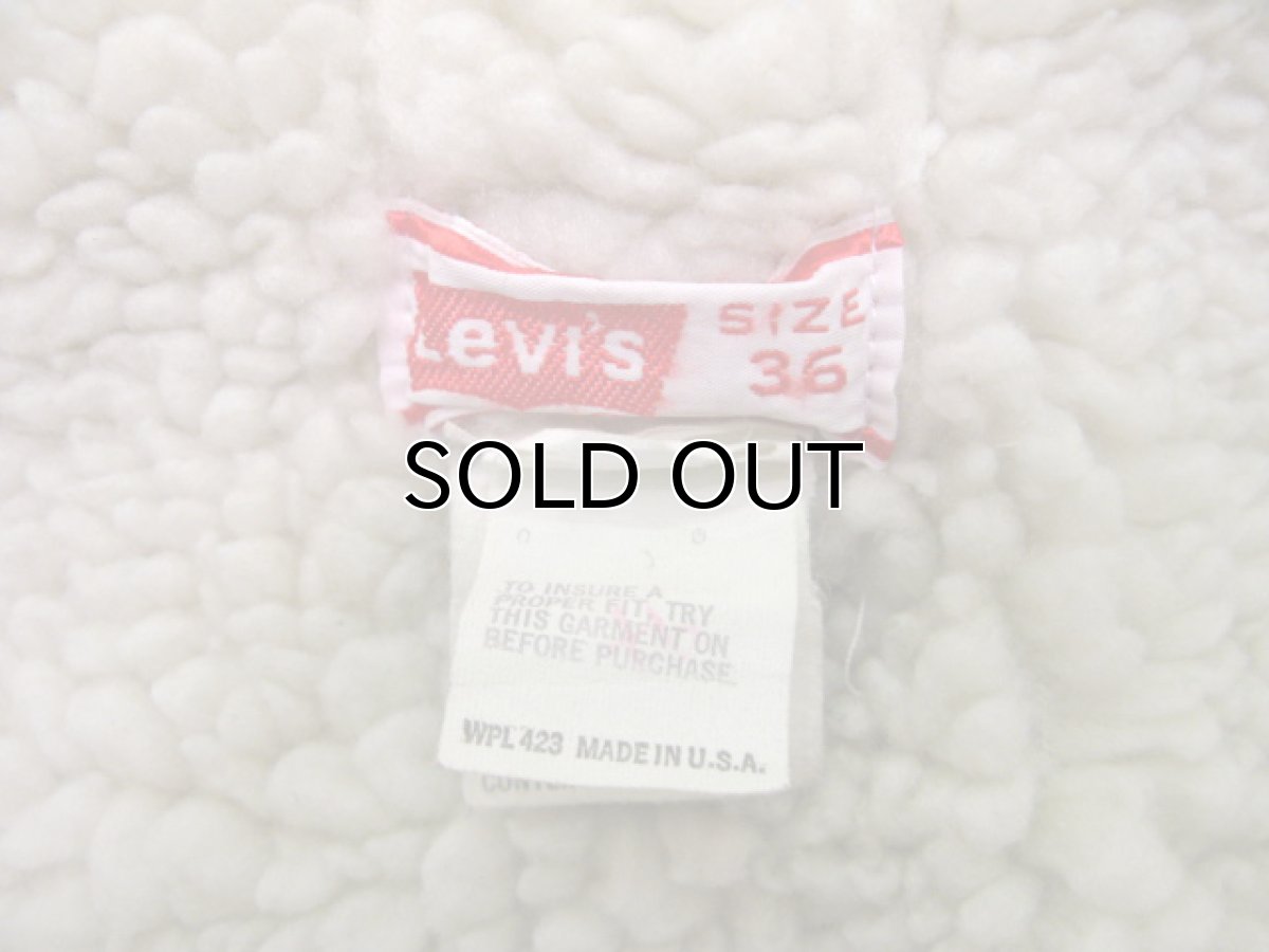 画像5: 1980's  Levi's 70608-0213 Denim Boa Jacket 4-Pockets size S  (表記 36) (5)