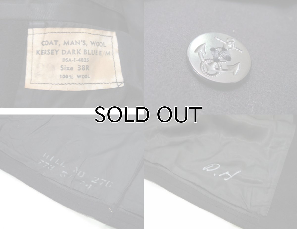 画像4: 1950's "US NAVY" 8-BUTTON Wool P-COAT　DARK NAVY　size L  (表記 38R) (4)