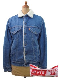 画像1: 1980's  Levi's 70608-0213 Denim Boa Jacket 4-Pockets　size S  (表記 36) (1)