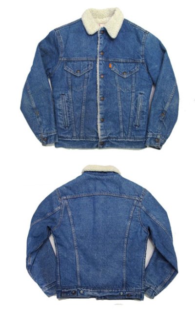 画像1: 1980's  Levi's 70608-0213 Denim Boa Jacket 4-Pockets　size S  (表記 36)