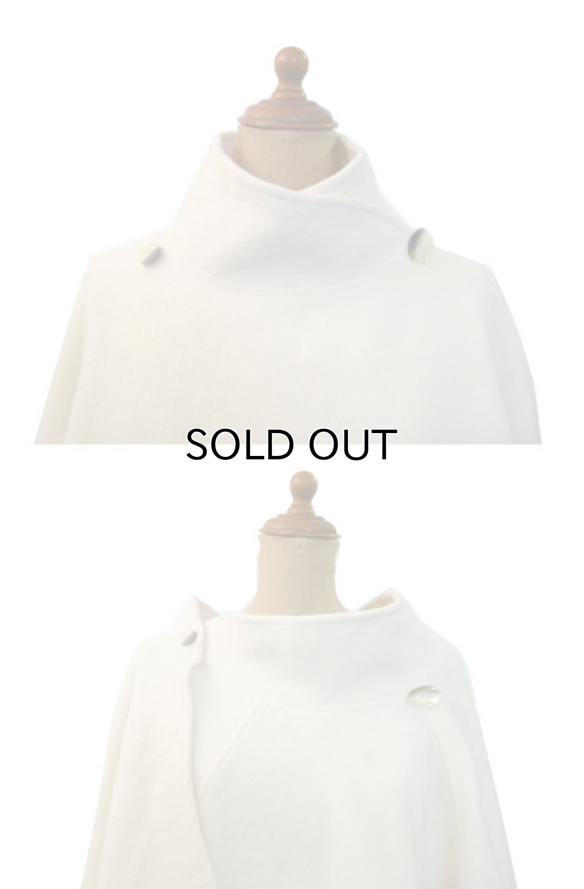 画像4: 1990's"alex hayes" White Wool Cape　size Free  (表記 ---) (4)