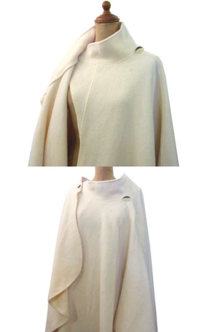 画像1: 1990's"alex hayes" White Wool Cape　size Free  (表記 ---)