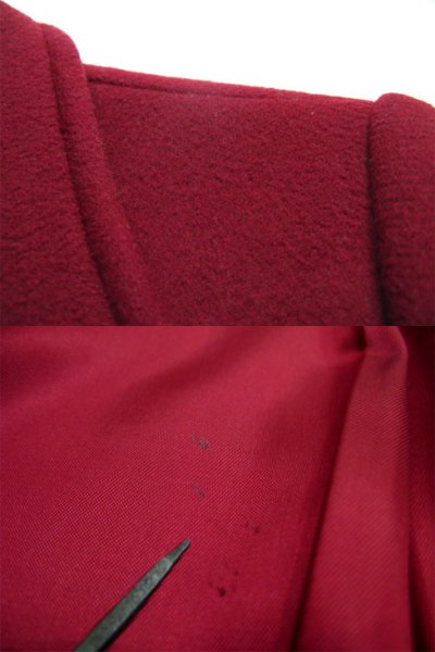 画像2: 1980's"Benard Petite" Double Breasted  Wool Chester Field Coat  BURGUNDY　size S  (表記 10)
