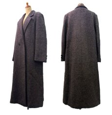 画像2: 1980~90's"CONCEPT" Double Breasted  Tweed Chester Field Coat  BROWN　size M  (表記 16) (2)