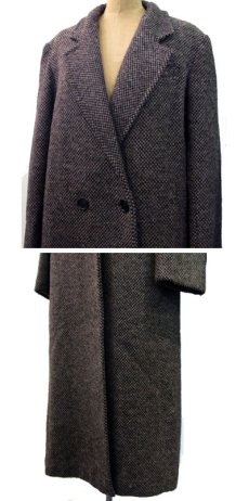 画像3: 1980~90's"CONCEPT" Double Breasted  Tweed Chester Field Coat  BROWN　size M  (表記 16) (3)